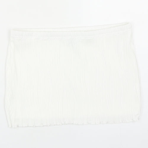 SheIn Womens White Polyester Bandage Skirt Size M