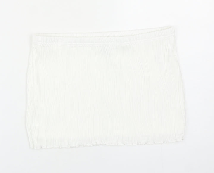 SheIn Womens White Polyester Bandage Skirt Size M
