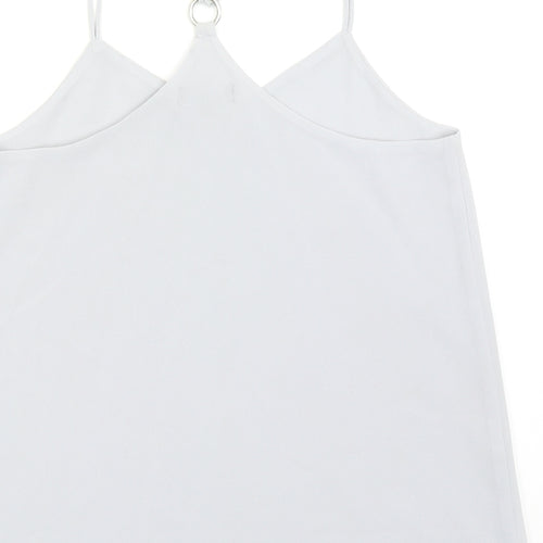 New Look Womens Grey Polyester Basic Tank Size 8 V-Neck
