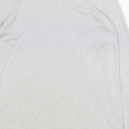 Monsoon Womens Grey Scoop Neck Geometric Viscose Pullover Jumper Size S - Hearts Arrows