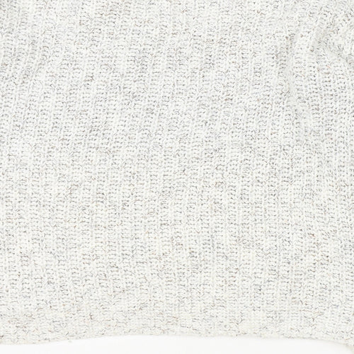 Marks and Spencer Womens Ivory V-Neck Cotton Pullover Jumper Size 8
