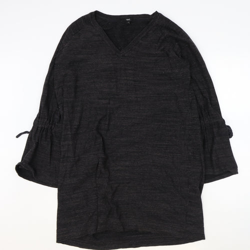 NEXT Womens Grey Cotton A-Line Size 16 V-Neck Pullover