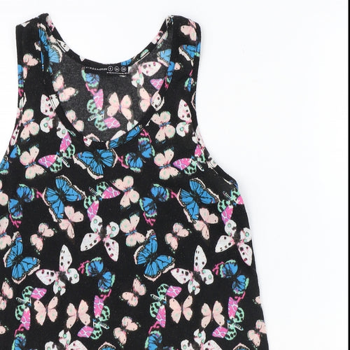 Atmosphere Womens Black Geometric Polyester Basic Tank Size 8 Round Neck - Butterfly Print