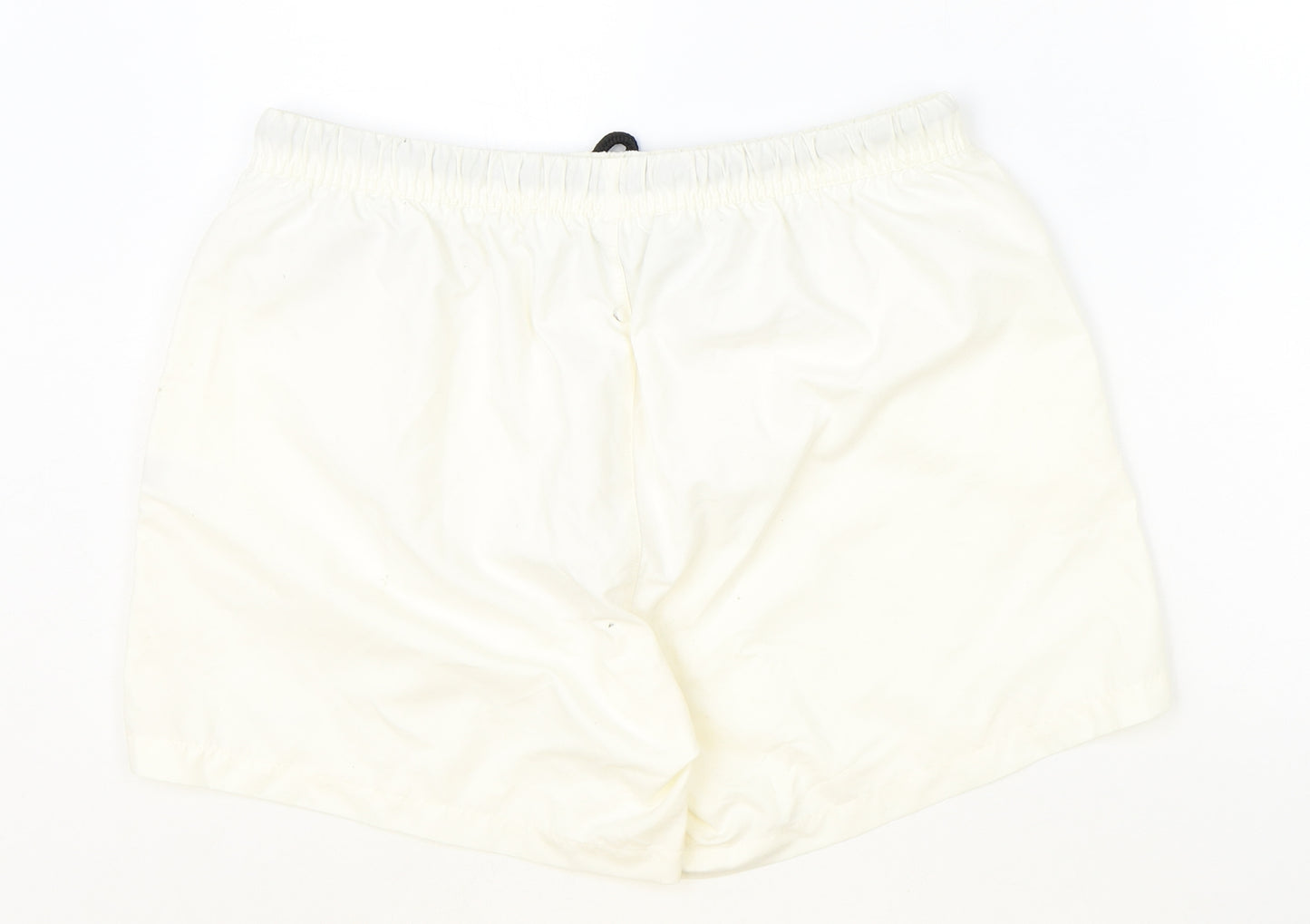 COLLUSION Mens Ivory Polyester Sweat Shorts Size M Regular Drawstring - Swim Shorta