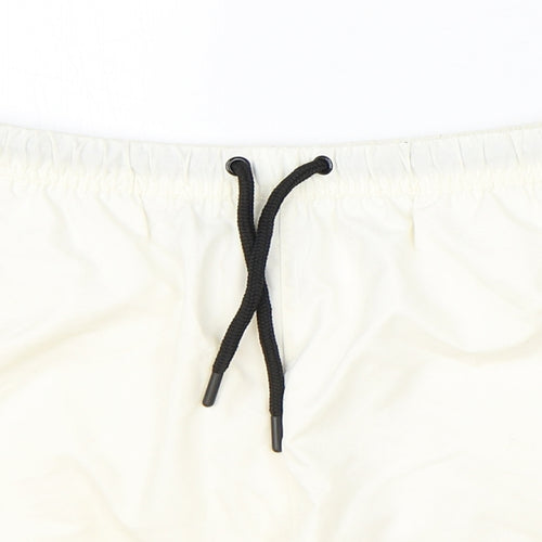 COLLUSION Mens Ivory Polyester Sweat Shorts Size M Regular Drawstring - Swim Shorta