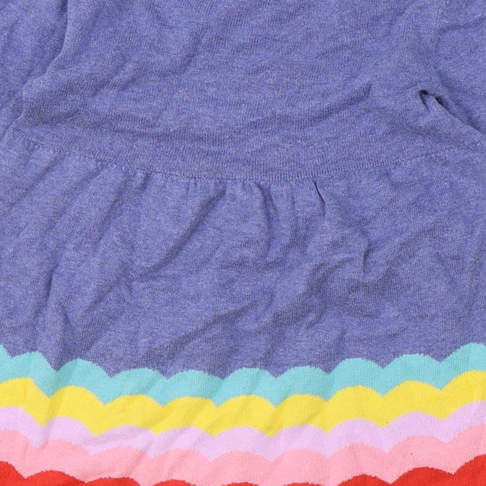 TU Girls Multicoloured Cotton Jumper Dress Size 3-4 Years Round Neck Pullover