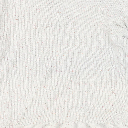 Marks and Spencer Womens Grey V-Neck Cotton Pullover Jumper Size M