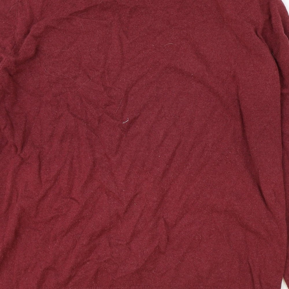 Preworn Mens Red Round Neck Wool Pullover Jumper Size XL Long Sleeve