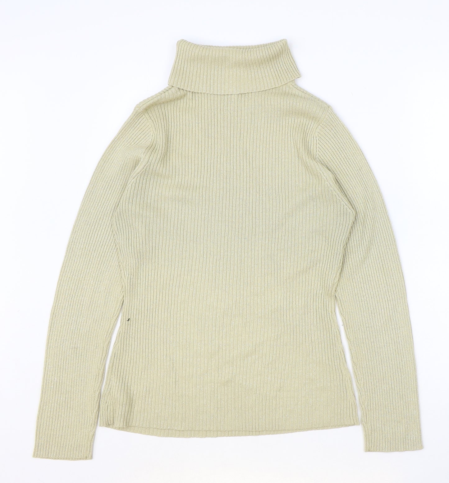 New Look Womens Gold Roll Neck Acrylic Pullover Jumper Size 16