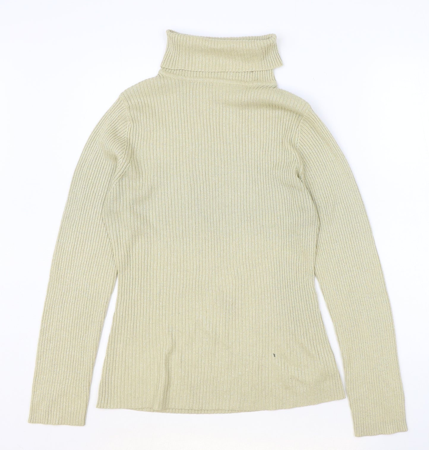 New Look Womens Gold Roll Neck Acrylic Pullover Jumper Size 16