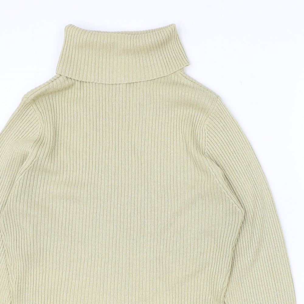 New Look Womens Gold Roll Neck Acrylic Pullover Jumper Size 16