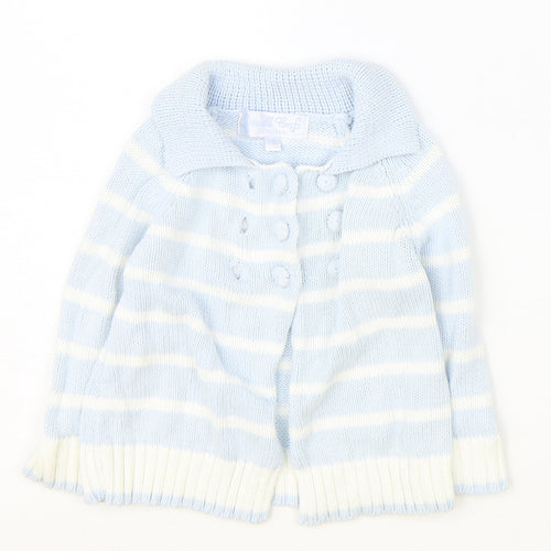 Powell Craft Boys Blue Striped Jacket Size 12-18 Months Button
