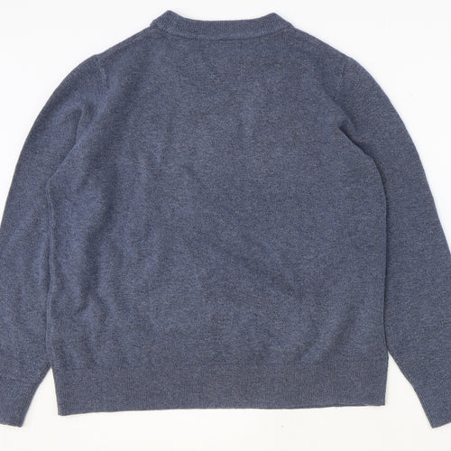 Marks and Spencer Womens Blue Round Neck Polyester Pullover Jumper Size M