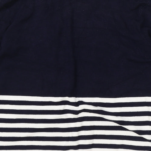 Eastex Womens Blue V-Neck Striped Viscose Cardigan Jumper Size 12