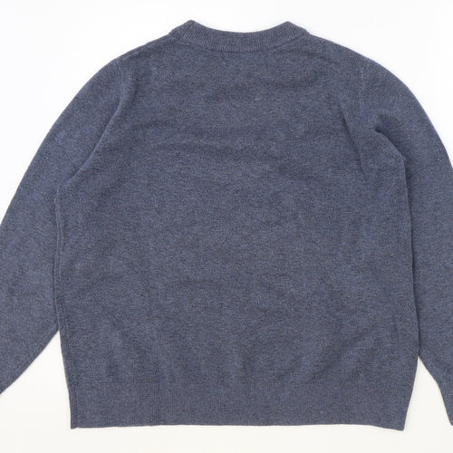 Marks and Spencer Womens Blue Round Neck Polyester Pullover Jumper Size M
