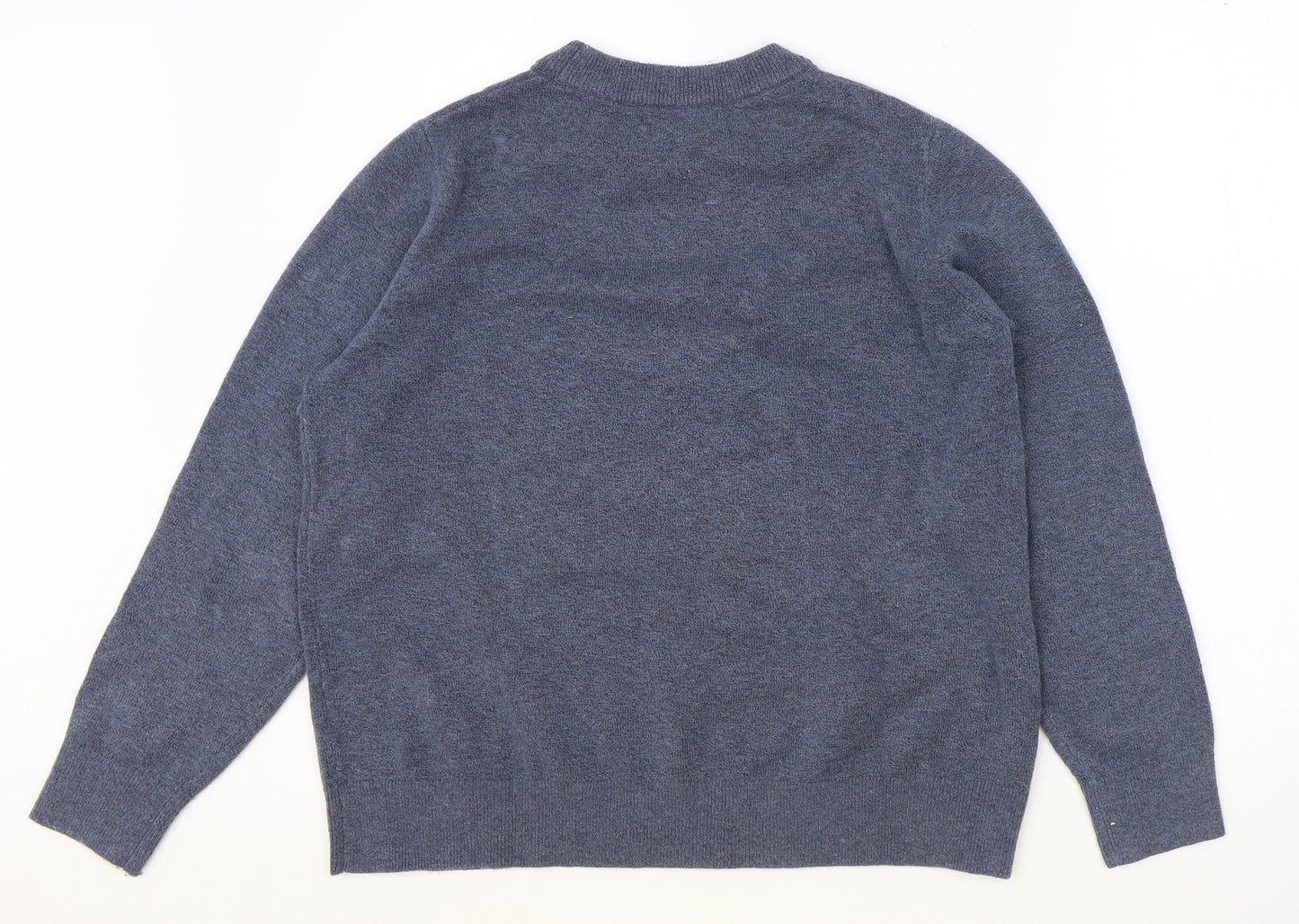 Marks and Spencer Womens Blue Round Neck Polyester Pullover Jumper Size M