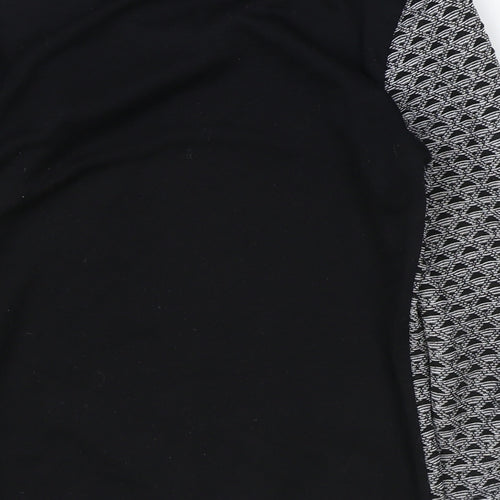Vera Moda Womens Black Scoop Neck Geometric Polyester Pullover Jumper Size S