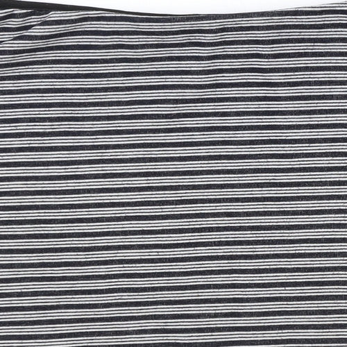 Zara Womens Black Striped Polyester Skater Skirt Size S