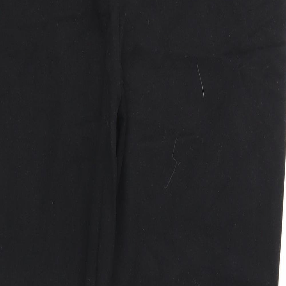 John Lewis Womens Black Cotton Dress Pants Trousers Size 12 Regular Zip