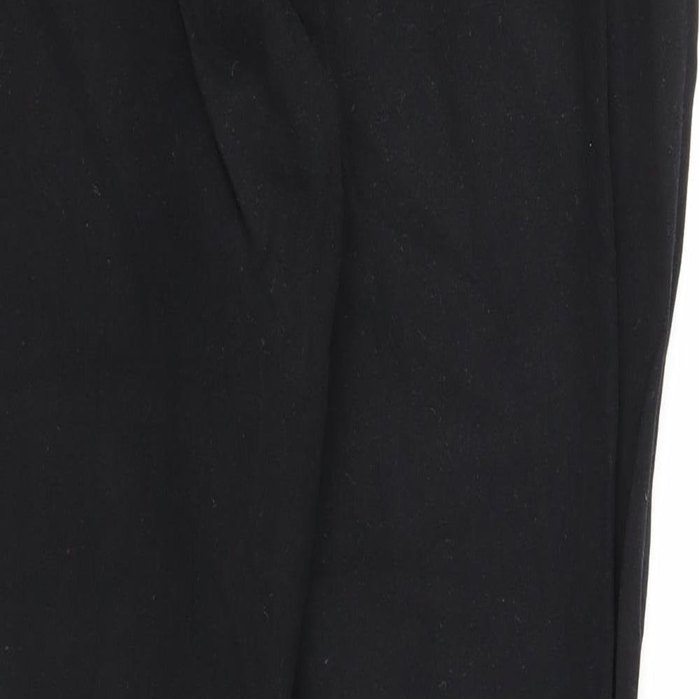 John Lewis Womens Black Cotton Dress Pants Trousers Size 12 Regular Zip
