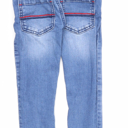 Disney Boys Blue Cotton Straight Jeans Size 4-5 Years Regular Zip - Mickey Mouse