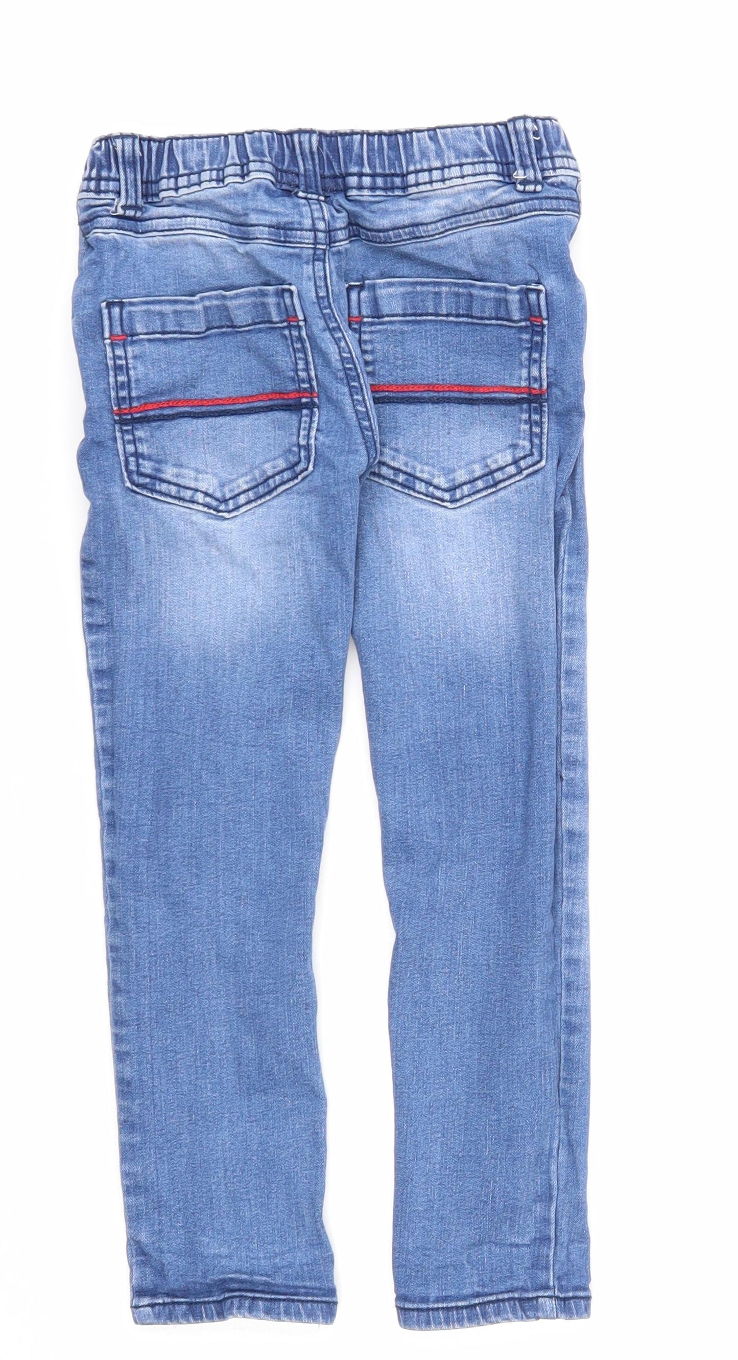 Disney Boys Blue Cotton Straight Jeans Size 4-5 Years Regular Zip - Mickey Mouse