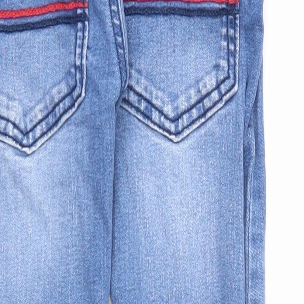 Disney Boys Blue Cotton Straight Jeans Size 4-5 Years Regular Zip - Mickey Mouse