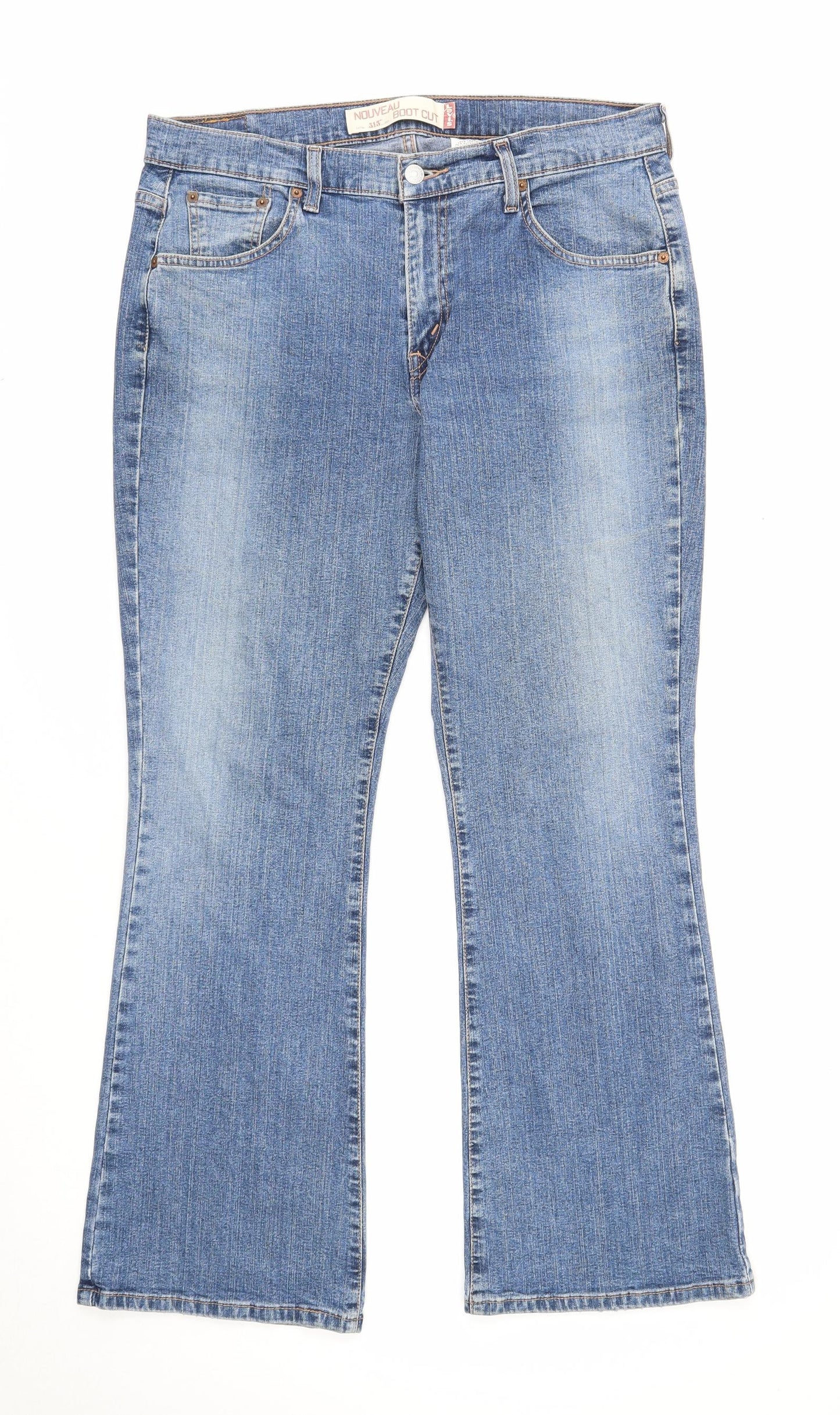 Levi's Womens Blue Cotton Bootcut Jeans Size 12 Regular Zip