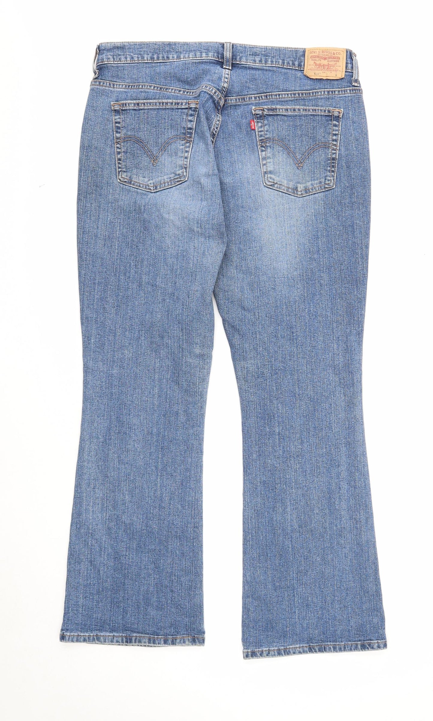 Levi's Womens Blue Cotton Bootcut Jeans Size 12 Regular Zip