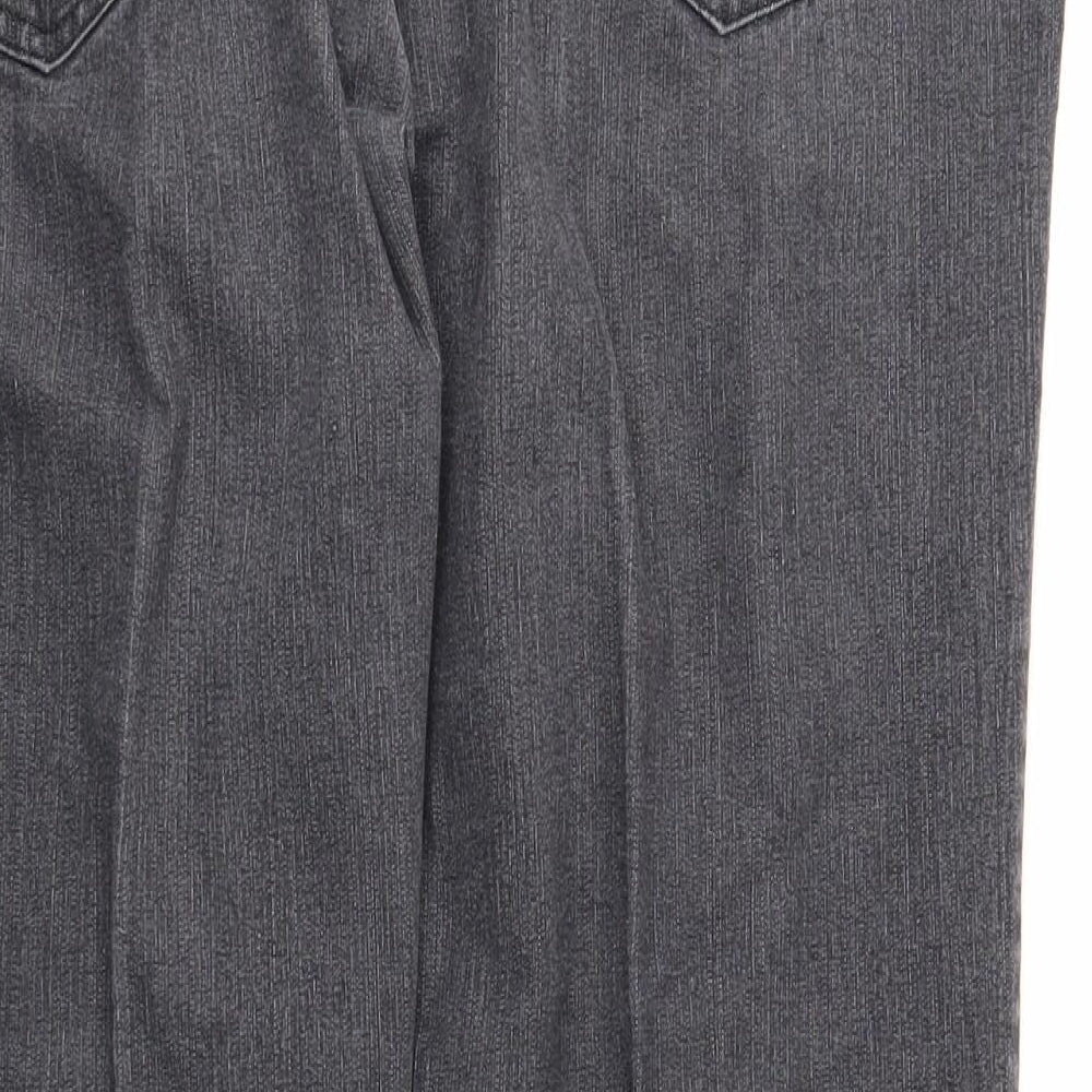 F&F Womens Grey Cotton Bootcut Jeans Size 18 Regular Zip