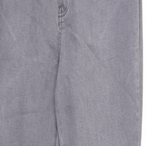 TU Womens Grey Cotton Skinny Jeans Size 14 Regular Zip