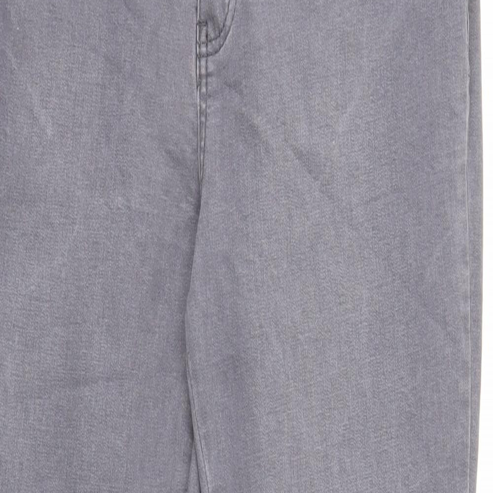 TU Womens Grey Cotton Skinny Jeans Size 14 Regular Zip