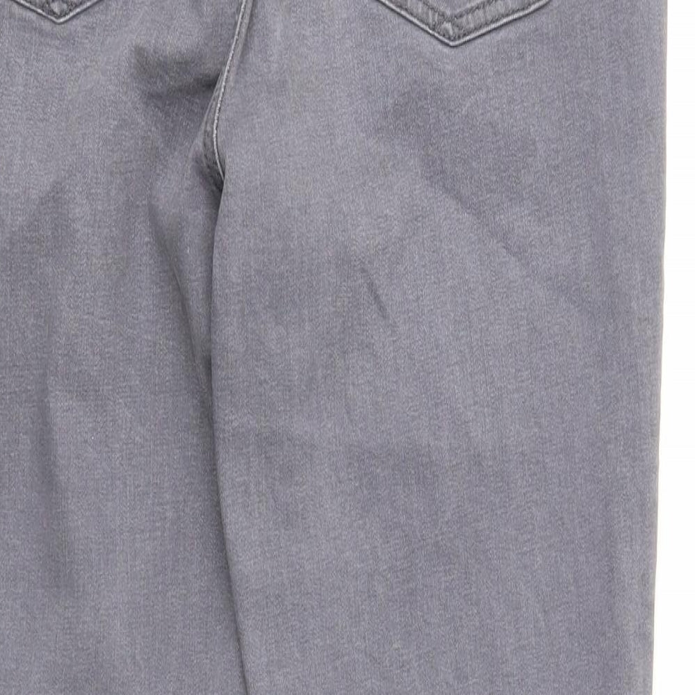 TU Womens Grey Cotton Skinny Jeans Size 14 Regular Zip