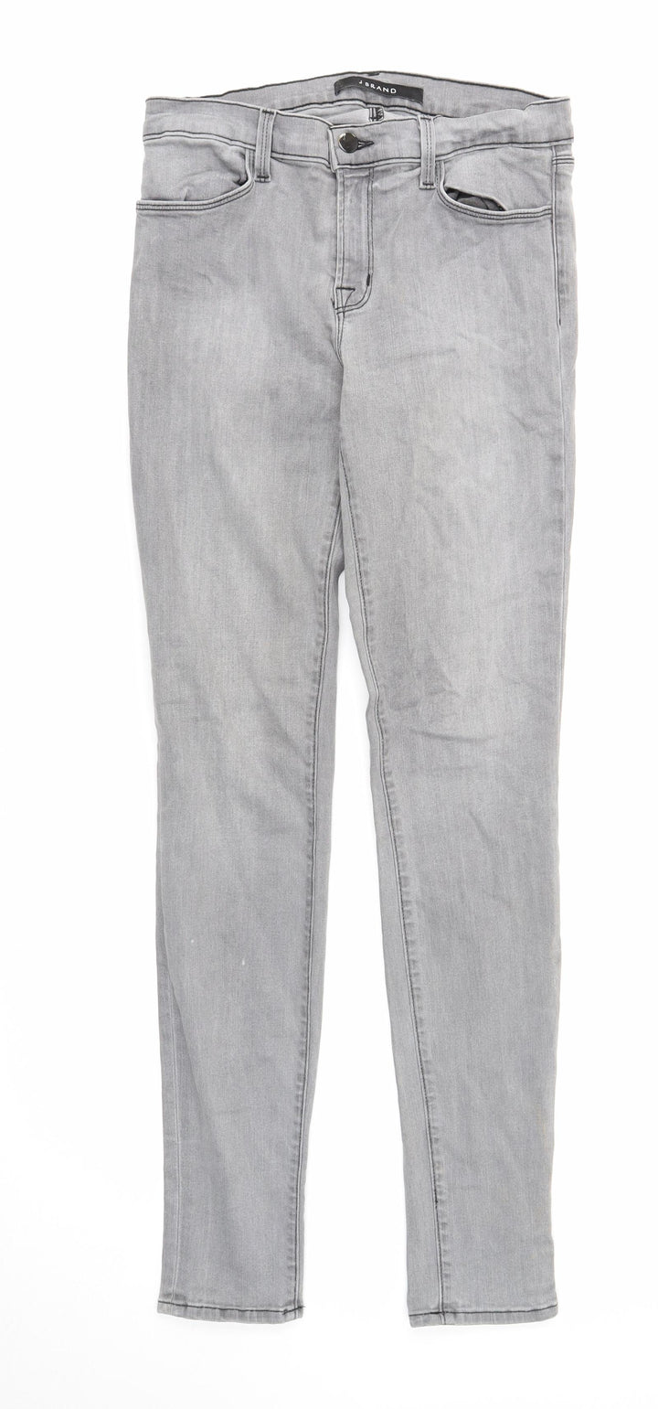 J Brand Womens Grey Cotton Skinny Jeans Size 28 in Regular Zip