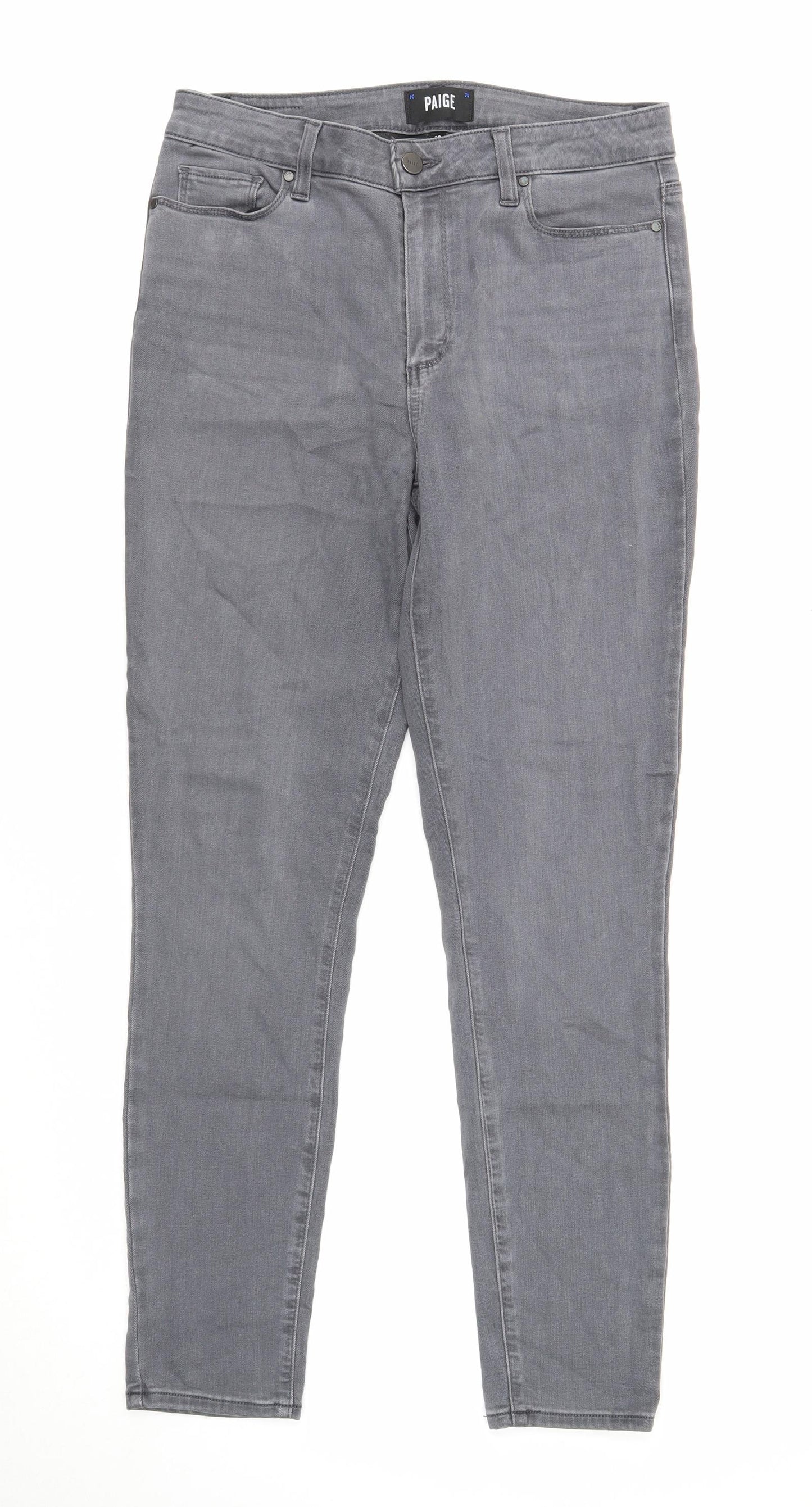 Paige Womens Grey Cotton Skinny Jeans Size 28 in Regular Zip