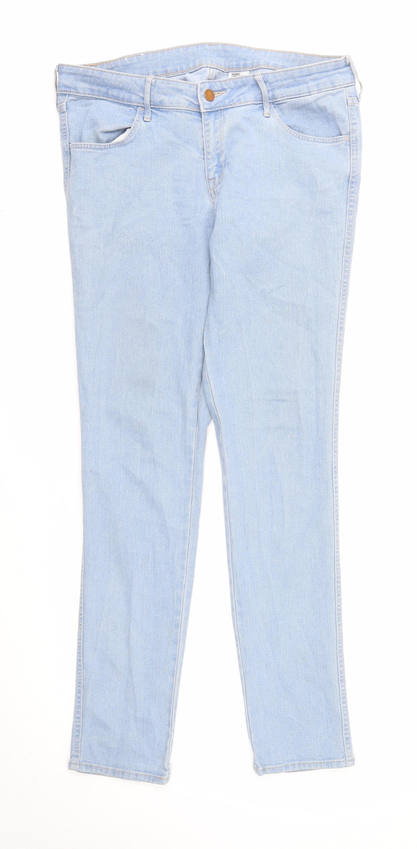 &Denim Womens Blue Cotton Skinny Jeans Size 32 in Regular Zip