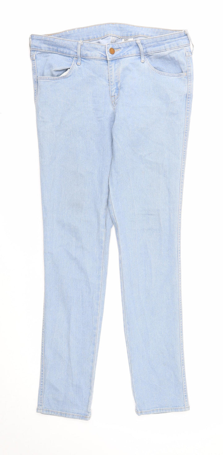 &Denim Womens Blue Cotton Skinny Jeans Size 32 in Regular Zip