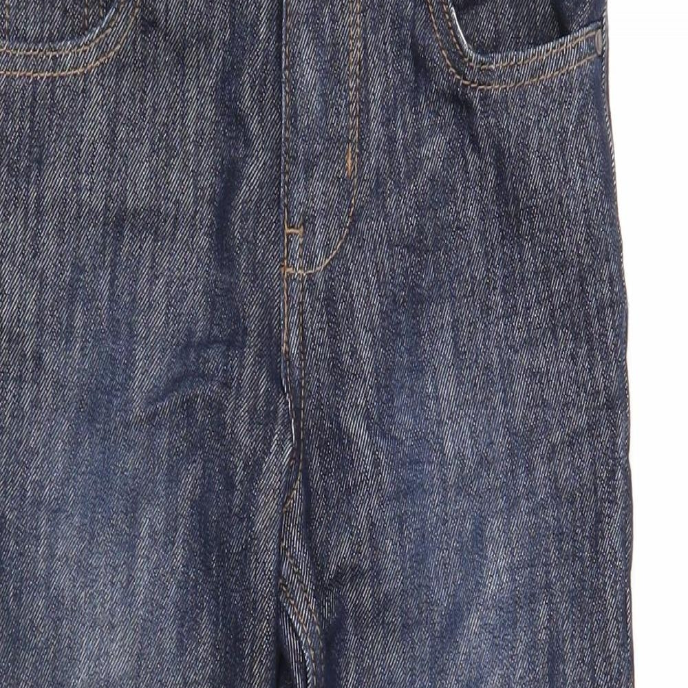 Denim & Co. Girls Blue Cotton Straight Jeans Size 6-7 Years Regular Zip