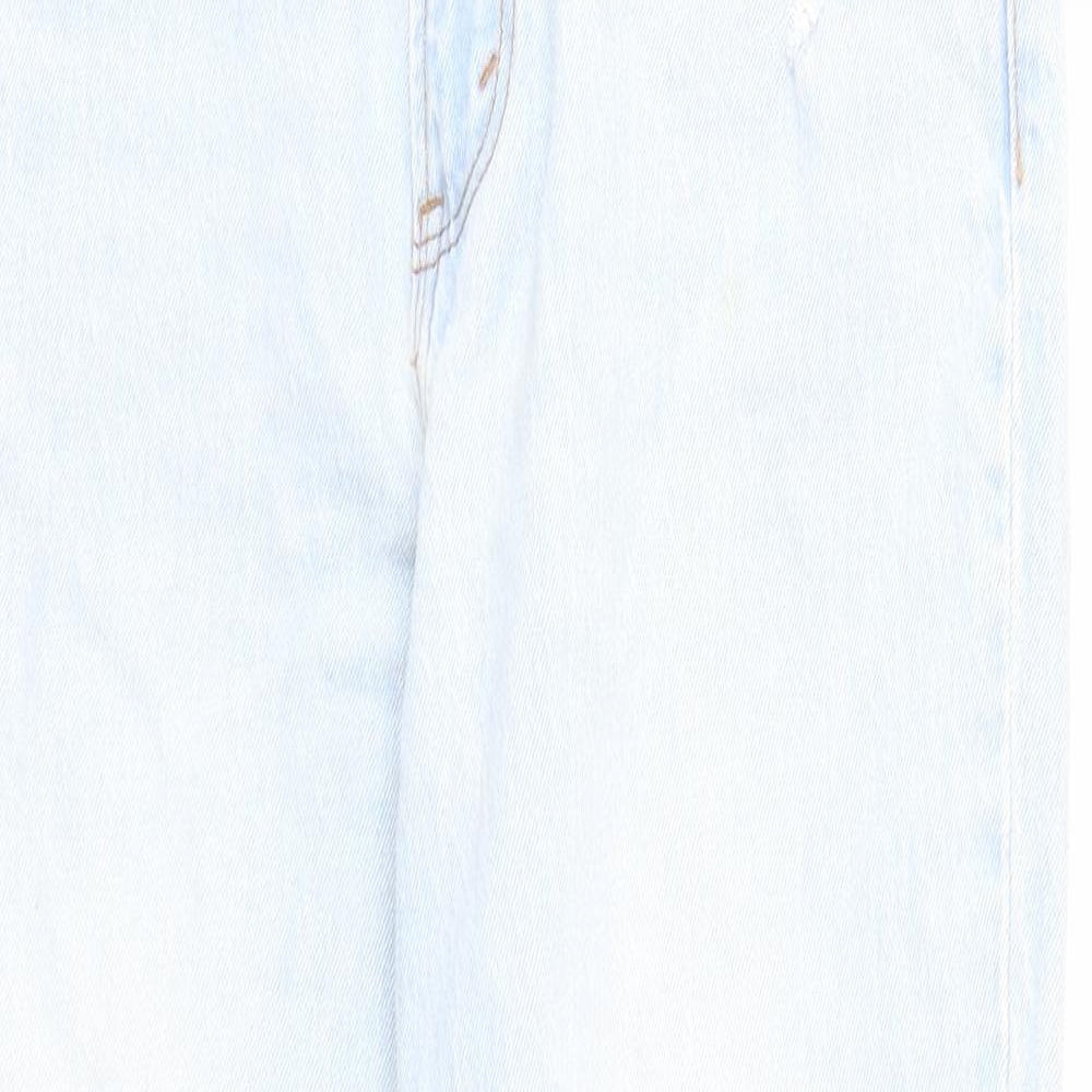 Abercrombie & Fitch Womens Blue Cotton Straight Jeans Size 4 Regular Zip