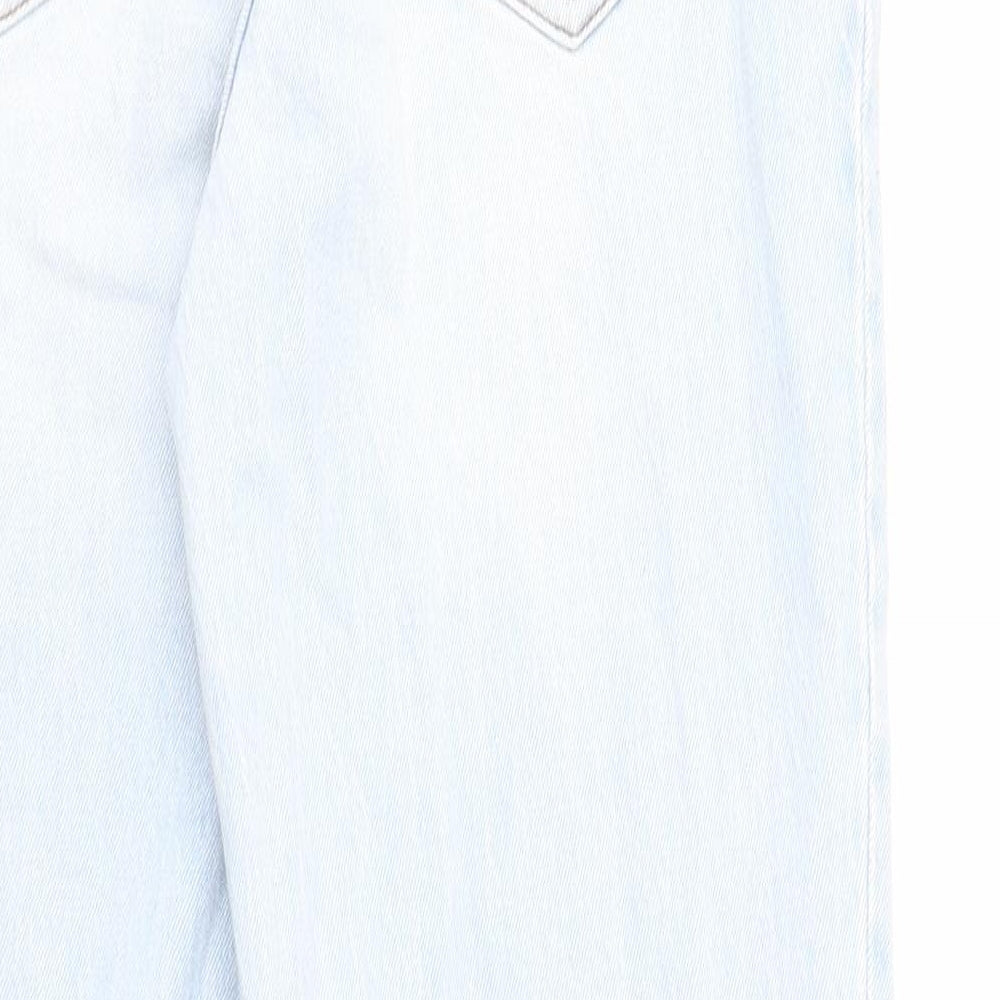 Abercrombie & Fitch Womens Blue Cotton Straight Jeans Size 4 Regular Zip