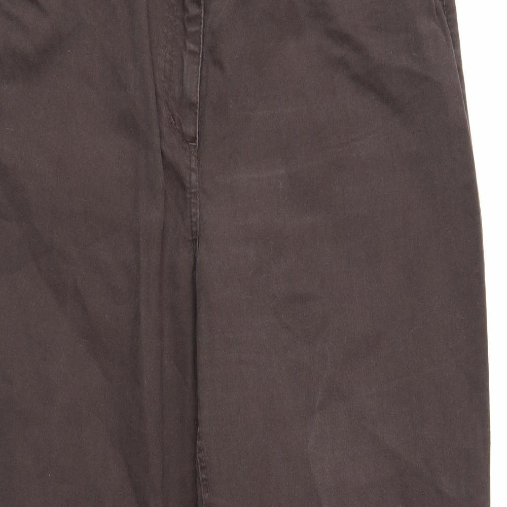 Per Una Womens Brown Cotton Bootcut Jeans Size 16 Regular Zip