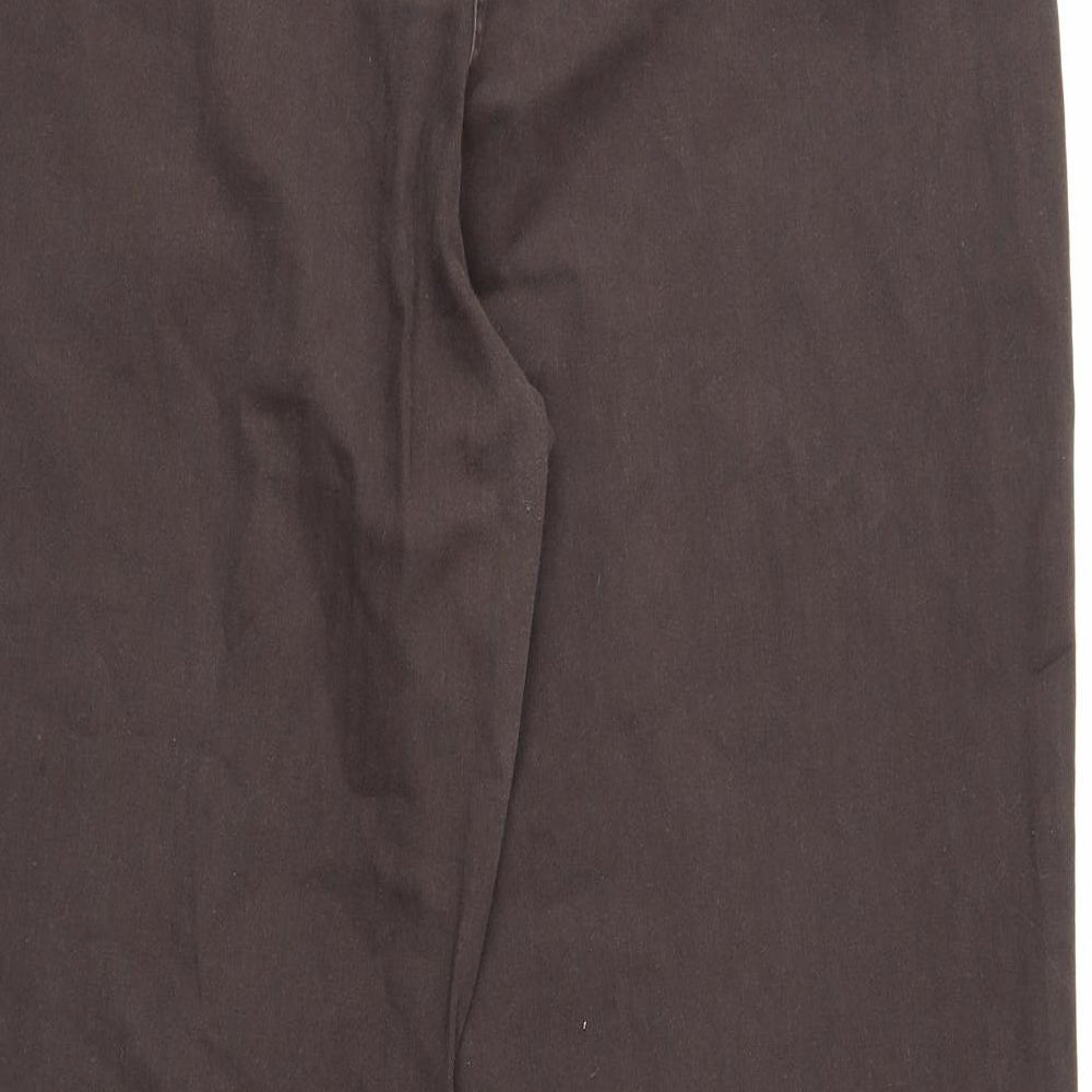 Per Una Womens Brown Cotton Bootcut Jeans Size 16 Regular Zip