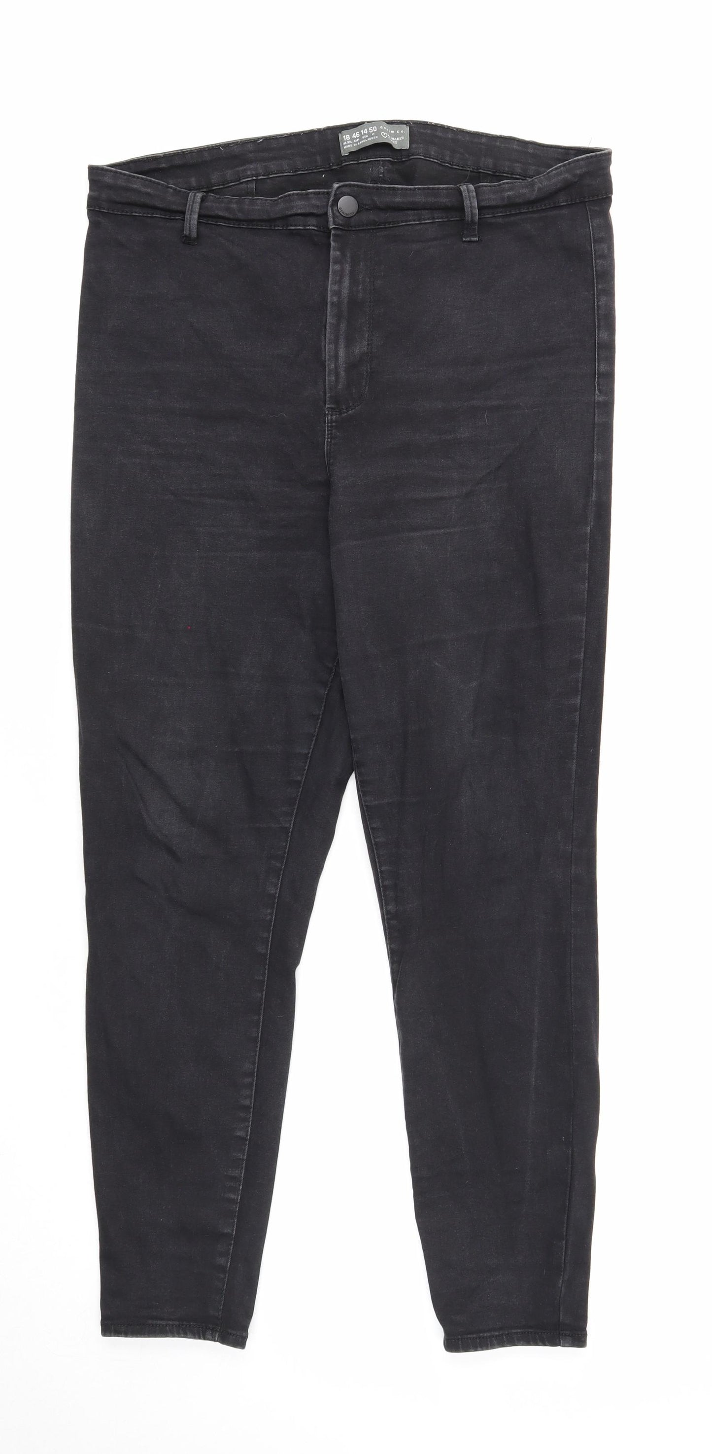 Denim & Co. Womens Black Cotton Jegging Jeans Size 18 Regular Zip