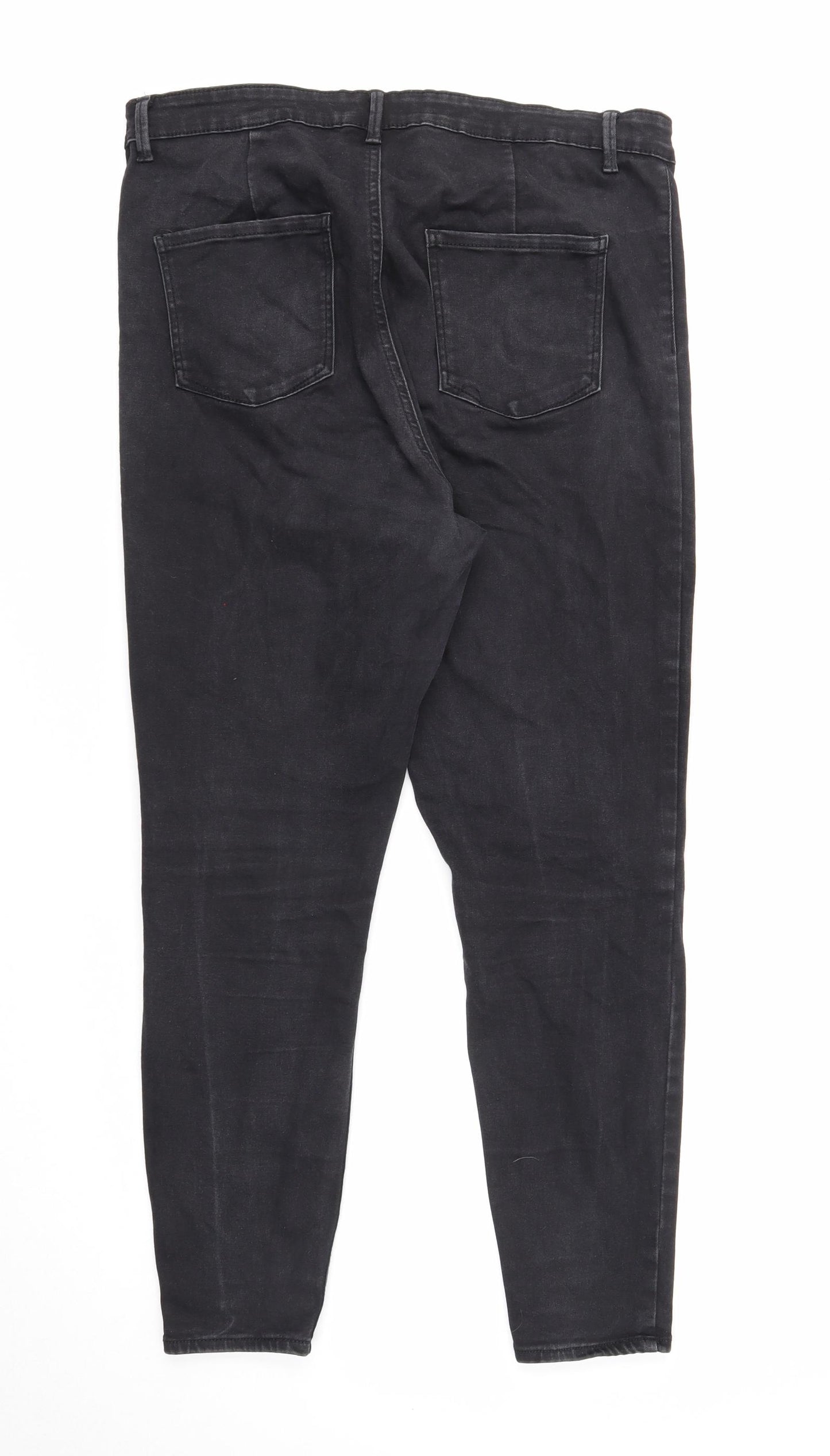 Denim & Co. Womens Black Cotton Jegging Jeans Size 18 Regular Zip