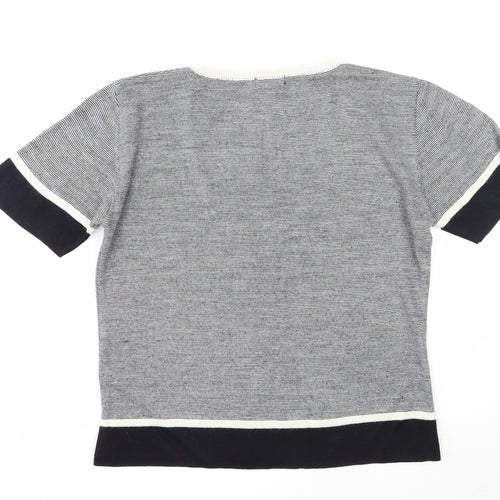 NAF NAF Womens White V-Neck Acrylic Pullover Jumper Size L
