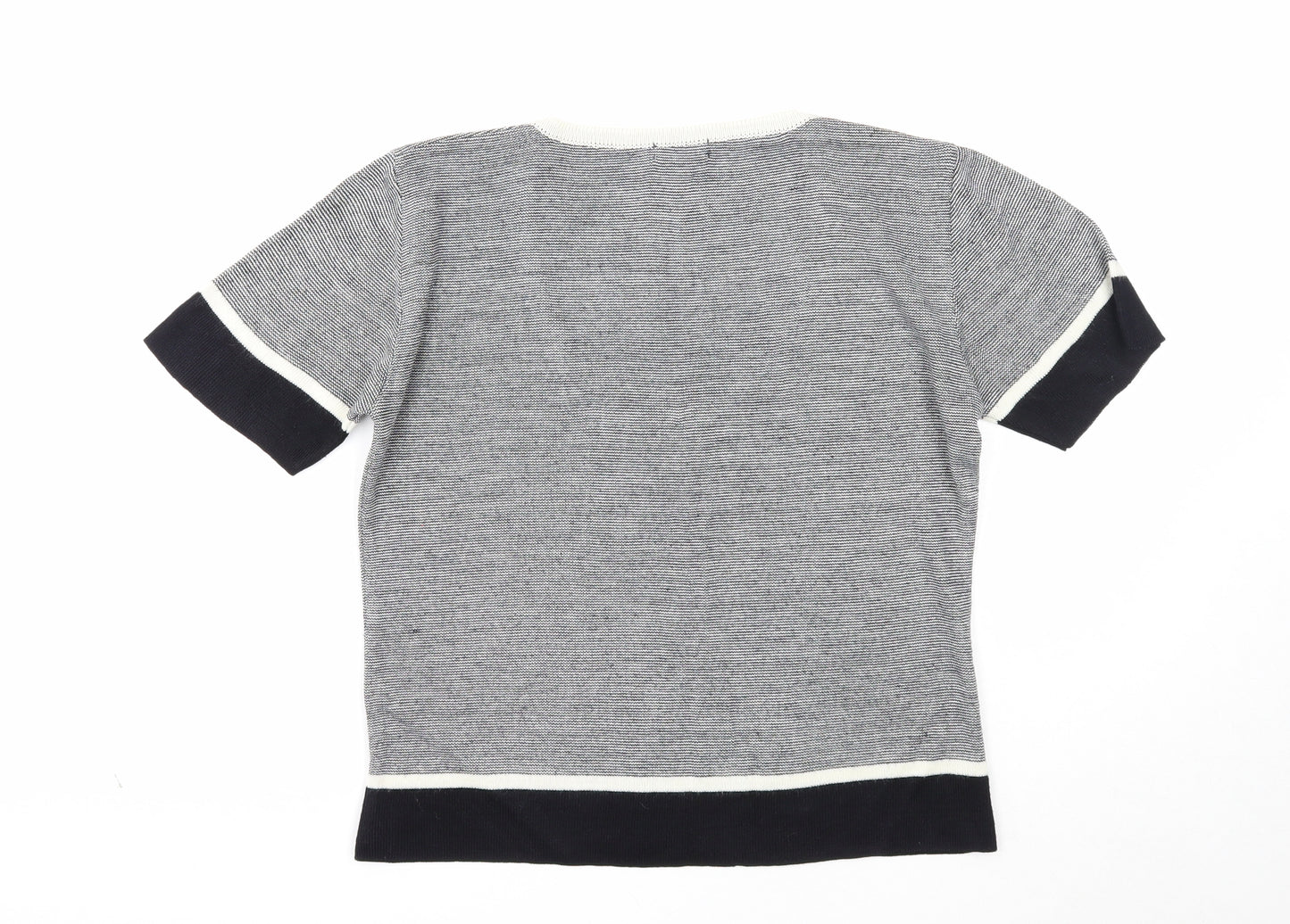 NAF NAF Womens White V-Neck Acrylic Pullover Jumper Size L