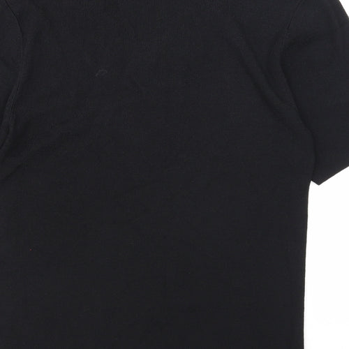 Pure & Natural Womens Black V-Neck Rayon Pullover Jumper Size 14