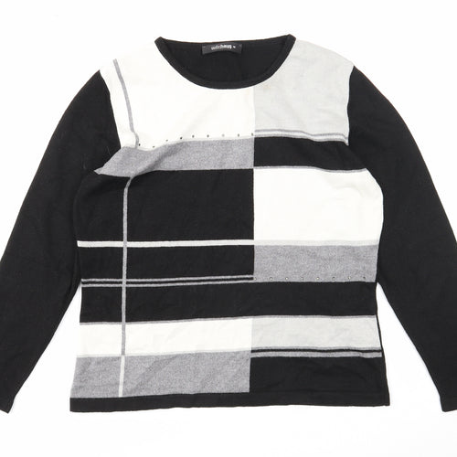 GolleHaug Womens Black Round Neck Modal Pullover Jumper Size 10