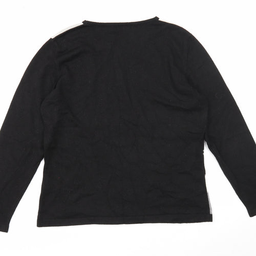 GolleHaug Womens Black Round Neck Modal Pullover Jumper Size 10