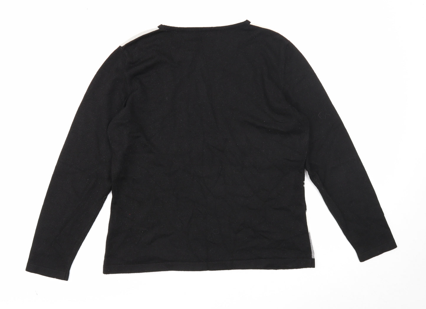 GolleHaug Womens Black Round Neck Modal Pullover Jumper Size 10